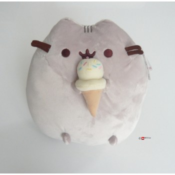 Pusheen the Grey Cat mit Eis - Grau Katze 24x20x12cm Plüschtier Stofftier - 4048872 - LAGERWARE